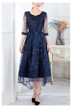 10% off now! elegant tea length wedding guest dress attire with embroidery sheer sleeves online. Sheprom offers formal, party, casual & more style dresses to fit your special occasions. Scottish Wedding Guest Dress, Elegant Embroidered Wedding Midi Dress, Embroidered A-line Midi Wedding Dress, Spring Mother Of The Bride Knee-length Dress, Spring Floral Embroidered Mother Of The Bride Party Dress, Spring Floral Embroidery Mother Of The Bride Party Dress, Spring Banquet Long Sleeve Mother Of The Bride Dress, Spring Knee-length Midi Dress For Mother Of The Bride, Spring Embroidered Mother Of The Bride Dress