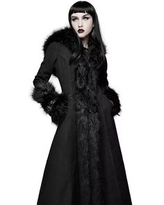 Devil Fashion Womens Long Gothic Lolita Hooded Winter Coat Jacket Black Faux Fur | eBay Hooded Winter Coat, Winter Coats Jackets, Black Faux Fur, Gothic Lolita, Jacket Style, Winter Coat, Faux Fur, Beauty, Black