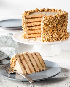 a slice of cake sitting on top of a plate