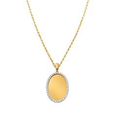 DESCRIPTION: This oval memory pendant is a must have a piece to any collection. Made with 10k yellow gold this piece houses 5.44 carats. Any image can be placed on this memory pendant.   Large - 67 mm  DETAILS: Item Code 43648Y Diamond Carat Weight 5.44 Ctw Diamond Clarity SI1-SI2 Diamond Color G-H Metal Color Yellow Metal Type Gold Length 67 mm Item Weight 19.19 grams Width 38.5 mm Mens Diamond Jewelry, Memory Design, Memorial Pendant, Diamond Carat, Yellow Gold Pendants, Diamond Color, Oval Diamond, Diamond Clarity, Metal Color