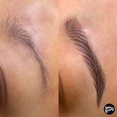 Nano Brows Vs Microblading, Nano Strokes Eyebrows, Nano Brow Pattern, Nano Blading Eyebrows, Longer Wolf Cut, Nano Eyebrows, Nano Brows Before And After, Grey Blending Balayage, Side Parted Bangs