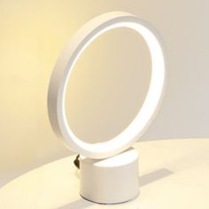 a white light sitting on top of a table