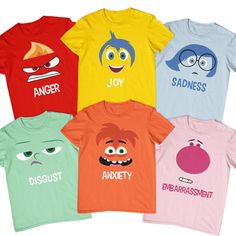 Inside Out Characters Shirts, Inside Out 2 Shirt, Inside Out Group Matching, Disneyland Trip Shirt, Inside Out Family Party Shirt Hello! Thank you for supporting small businesses. My main priority here is the satisfaction of my customers. High quality and super soft, comfortable shirt. Made with special quality vinyl and pressed with a first class heat press. 𝗛𝗢𝗪 𝗧𝗢 𝗢𝗥𝗗𝗘𝗥 𝟏. Please, Check and Review all Listing Photos. 𝟐. Select Your T-Shirt Size and T-Shirt Color from drop down menu Make A Wish Shirts Disney, Funny Short Sleeve Shirt With Character Print, Fun Multicolor Cartoon Print Shirt, Novelty Multicolor Tops With Character Print, Funny Multicolor Shirt With Character Print, Funny Red Top With Character Print, Funny Multicolor Tops With Character Print, Funny Red Tops With Character Print, Playful Green Tops With Funny Print