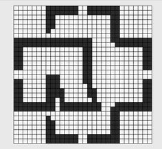 a black and white cross stitch pattern with squares in the middle, on top of each other