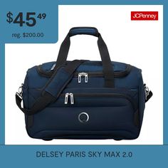 Durable and lightweight, SKYMAX 2.0 is perfect for any family getaway. Superior maneuverability, security and organization are key features of this collection. Plus, there are multiple sizes to choose from for any length of trip! A versatile duffel carry-on with well-designed organization and a roomy packing compartment to hold enough clothing for a two-day trip. Carry it by hand, over the shoulder, or slide it over the tubes of a rolling luggage when traveling with several pieces of luggage th… Versatile Blue Travel Bag For Outdoor Activities, Blue Waterproof Rectangular Travel Bag, Functional Everyday Blue Luggage, Functional Blue Everyday Luggage, Everyday Functional Blue Luggage, Functional Blue Luggage For Daily Use, Functional Blue Luggage For Trip, Functional Blue Travel Accessories For Outdoor Activities, Blue Functional Travel Accessories For Outdoor Activities