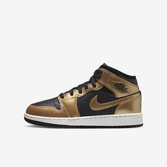 (eBay) Find many great new & used options and get the best deals for Nike Air Jordan 1 Mid SE GS [DR6967-071] Kids Casual Shoes Black/Metallic Gold at the best online prices at eBay! Free shipping for many products! Air Jordan 1 Retro Mid, Jordan 1 Retro Mid, Air Design, Mid Top Shoes, Nike Air Jordan 1 Retro, Nike Sale, Wings Logo