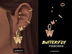 the butterfly piercings are designed to look like they have been pierced into their ears