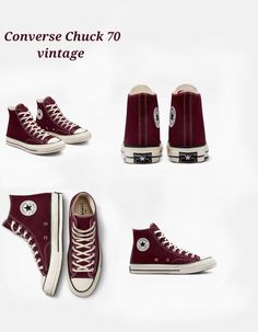 Wine Red Converse, Dark Red Converse Outfit, Dark Red Converse, Converse Maroon, Converse Colors, Converse Chuck 70 Vintage, Red Converse Shoes, Burgundy Converse, Maroon Converse