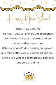 a happy new year card with a crown on it and the words happy new year written in