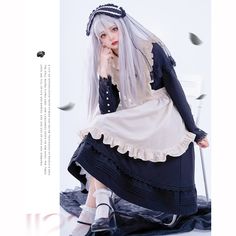 An embroidered dress, short jacket, and strap apron that will make you look like a butler's daughter with a mysterious atmosphere. The front of the dress is decorated with cross-shaped embroidery, and the jacket has bulges around the shoulders and is decorated with ruffles. An elegant item with a high waist and wide hem. 
 
 
 
 Scheduled delivery 
 
 This is a pre-order item. 
 It will take about 2 to 3 months from order to delivery. 
 
 
 Item 
 
 3-piece set of dress + short jacket (with jabo Long Sleeve Victorian Dress For Cosplay, Cosplay Event Dresses With Ruffles, Elegant Dresses For Cosplay Events, Elegant Long Sleeve Dresses For Cosplay Events, Long Sleeve Cotton Dress For Cosplay, Gothic Doll Collar Costume Dress, Gothic Cotton Dress With Ruffles, Gothic Doll Collar Dress For Costumes, Gothic Vintage Dress For Cosplay