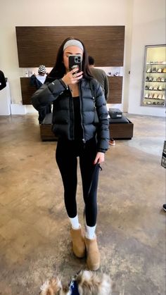 Short Ugg Slippers Outfit, Lululemon Fall Aesthetic, Outfits W Tasman Uggs, Lululemon Outfit Aesthetic Winter, Headband Outfit Fall, Winter Uggs Aesthetic, Cold Weather Bar Hopping Outfit, Lululemon Hat Outfit, Winter Outfits Headband