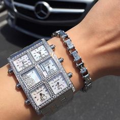 SS Snow Floating Diamonds 6 Time Zone Silver Diamond Watch With Chronograph And Rectangular Dial, Luxury Diamond Watch With Rectangular Stainless Steel Dial, Steel Bicycle, Luxury Lifestyle Fashion, Miami Cuban Link Chain, Diamond Stacks, Timex Watches, Always Shine, Time Zone