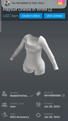 an image of a woman's white top and shorts on the app store page