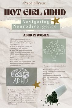 Adhd in women: Navigating Neurodivergence Hyperactive Aesthetic, Inattentive Add Women, Add In Adults, Add In Women, Neurodivergent Aesthetic, Attention Deficit Hyperactive Disorder, Add Aesthetic, Mental Health Facts, Attention Deficit