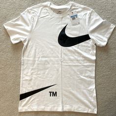 White Nike Athletic Wear. Not My Size So I’m Selling It. Tan Crew Neck Sporty T-shirt, Nike T-shirt With Text Print And Crew Neck, Nike Crew Neck T-shirt With Letter Print, Nike Letter Print Crew Neck T-shirt, White Short Sleeve Tops With Logo Print, White Short Sleeve Top With Logo Print, White Sporty T-shirt With Branding, Sporty Tan Crew Neck T-shirt, Pre-shrunk Tan Crew Neck Top