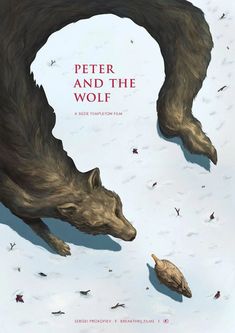 a book cover for peter and the wolf