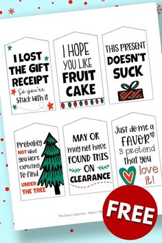 free printable christmas gift tags with the words i hope you like, don't be