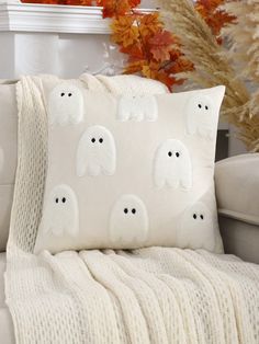 200+ Aesthetic Cozy Halloween Bedroom Decor Ideas to Try in 2024 | Indoor Halloween Decorations Halloween Pillow Case, Halloween Pillows Covers, Spooky Home Decor, Halloween Throw Pillow, Bohemian Wall Hanging, Autumn Decoration, Knitted Cushions, Halloween Pillows