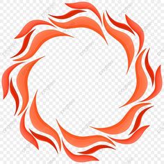 an orange fire circle on a transparent background, with red flames in the shape of a circle