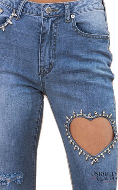 Embellished Flare Jeans For Spring, Trendy Embellished Jeans For Spring, Glamorous Fitted Jeans For Spring, Chic Rhinestone Jeans For Spring, Glamorous Straight Leg Jeans For Spring, Trendy Embellished Spring Jeans, Spring Denim Blue Jeans With Rhinestones, Chic Embellished Denim Jeans, Glamorous Fitted Denim Jeans