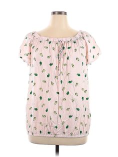 Assorted Brands Short Sleeve Blouse Size: X-Large Tops - used. 100% RAYON | Short Sleeve Blouse: Pink Tops - Size X-Large Cheap Forever 21 Cotton Blouse, Pink Shorts, Short Sleeve Blouse, Pink Tops, Short Sleeves Tops, Sleeve Blouse, Women Handbags, Womens Tops, Handbags