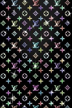 the louis vuitton wallpaper is multicolored and has stars on it