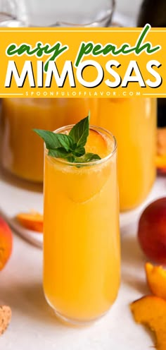 Kickstart summer starting with this Peach Mimosa Recipe! This fun summer cocktail is light, refreshing, and perfect for sipping by the pool or at a brunch gathering with friends. It also makes the best 4th of July cocktail recipe! Peach Mimosa Recipe Champagne, Large Batch Mimosa Recipe, Hawaiian Mimosa Recipe, Mimosa Flavor Ideas, Easter Mimosa Ideas, Summer Mimosa Recipe, Mimosa Flight Ideas, Peach Mimosa Recipe, Peach Mimosas