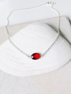 Rub red crystal Necklace - This is the perfect birthstone necklace, it's simple yet elegant.  Wear it alone for a timeless statement, or pair with other layerables for an on-trend twist.   It will effortlessly add style to any of your outfits.This crystal pendant comes in various birthstone colours which will make a perfect birthday gifts for your loved ones or a treat for yourself  ; )❤ Necklace DETAILS:Chain & Lobster Clasp -  Silver Plated or Sterling Silver Chain Length:  15, 16, 17, 18, Affordable Personalized Red Necklaces, 16 Gifts, Red Crystal Necklace, Red Bridesmaid, Elegant Wear, Sweet 16 Gifts, Red Bridesmaids, Sterling Silver Cat, Birthstone Colors