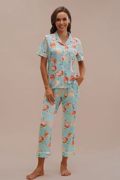 Peach Print, Night Suit