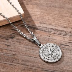 🧭MENS COMPASS NECKLACE🧭 •Starting under $40 this week only! •Buy Now Pay Later with interest free installment payment options! Just select the provider of your choice at checkout! Our stunning mens compass pendant necklace is the perfect compliment to any outfit. This stylish masculine minimalist pendant is crafted with 925 sterling silver as a base and 18k pvd vacuum gold plating for lasting quality. Unique and meaningful, the compass is a symbol of guidance, protection, and understanding, gu Compass Rose Necklace, North Star Necklace, Necklaces For Men, Compass Pendant, Compass Necklace, Gold Rope Chains, Rose Necklace, Metal Necklaces, Stainless Steel Necklace