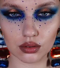 Extravagant Makeup, Moon Palette, Jeweled Eyes, Maquillage On Fleek, Drag Make-up, Rhinestone Makeup, Make Up Inspiration, Dope Makeup, Edgy Makeup