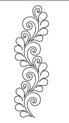 a line drawing with swirls and leaves on it