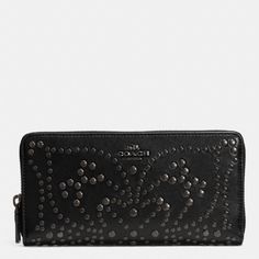 Gotta have the matching wallet too! The Mini Studs Accordion Zip Wallet In Leather from Coach Rocker Chic, I Feel Pretty, Kids Home, Zip Wallet, Dillard's, Baby Bag, Purse Wallet, Designer Handbags