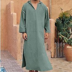 Sleeve Length:Long Sleeve; Gender:Men's; Types:Thobe / Jubba; Holiday:Ramadan; Style:Dubai,Arabic; Material:Cotton; Age Group:Adults'; Characters:Arabian,Muslim; Pattern:Solid Color; Neckline:Hooded; Listing Date:01/15/2024 Kaftan Abaya Dubai, Ramadan Dubai, Robe For Men, Arab Style, Muslim Ramadan, Arab Fashion, Middle East, Ramadan, Cosplay Costumes