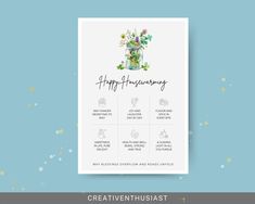 a happy anniversary card with flowers on it