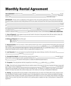 a rental agreement form that is intended to be used as a rental agreement for an apartment