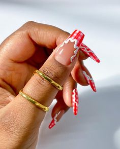 Christmas 24 Nails, Pink And Red Cherry Nails, Gingham French Tip Nails, Nail Ideas For Mexico Vacation, Christmas Nails Funky, Christmas Nails Maximalist, Red Gingham Nails, Gingham Nail Art, Red Nails With Design Ideas