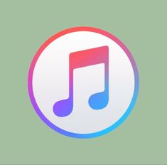 an apple music icon with a musical note in the center