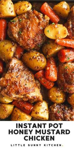 chicken, potatoes and carrots in a skillet