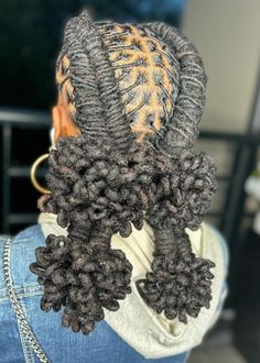 Long Locs Styles Black Women, Woman Loc Styles, Rope Twist Locs, Loc Styles No Retwist, 2 Strand Twist Locs Style, Loc Crown