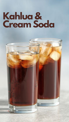 Kahlua & Cream Soda Kahlua And Coke, Cocktails With Cream Soda, Easy Kahlua Drinks, Cream Soda Cocktail, Carmel Coffee, Kahlua And Cream, Kahlua Drinks, Boozy Food, Homemade Kahlua