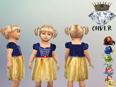 Disney Toddler Dresses, Los Sims 4 Mods, Sims Baby, Sims 4 Cc Kids Clothing, Disney With A Toddler, Disney Dress