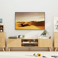 "Yeahumalia Modern Waveform TV Stand for 70"" TVs, LED-Lit Media Console with Storage, Wood" - Walmart.com Fluted Tv Stand, Mid Century Modern Tv Console, Bedroom Nature, Storage Entertainment Center, Wooden Tv Stands, Media Furniture, Tv Stand With Storage, Storage Credenza, Barn Doors Sliding