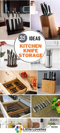 kitchen knife storage ideas that are easy to use and great for small spaces in the kitchen