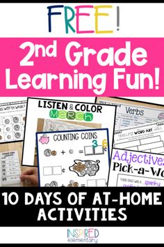 the free 2nd grade learning fun pack includes activities to help students learn and practice their language skills