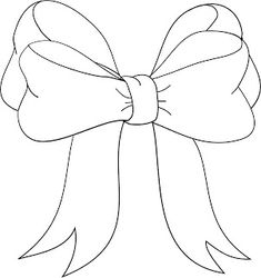 a large bow with long hair on it's side, drawn in black and white