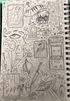 a notebook with some drawings on it