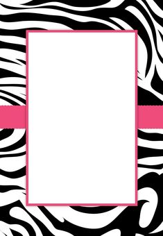 a zebra print with a pink border around the edges and an empty square in the middle