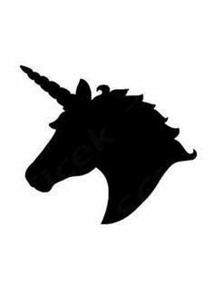 the silhouette of a unicorn's head is shown in black on a white background