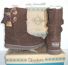 Premium Quality SKECHERS AUSTRALIA Women CHOCOLATE Suede Button Mid Calf Faux Fur Boot 6 M $80, Womens Shoes Uggs 2000s, Zucca Boots, Cute Ugg Boots, Pixie Boots, Mukluk Boots, Gemini And Sagittarius, Fits Inspo, Faux Fur Boots, Shoe Inspo